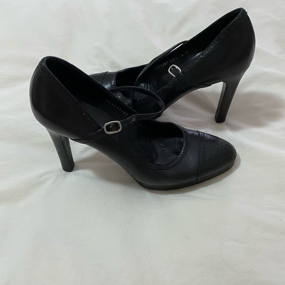 Vintage super high leather Mary Janes